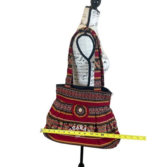 BOHEMIAN INKA TRIBAL SHOULDER BAG MULTICOLOR EMBROIDERED HANDMADE - Picture 3 of 12